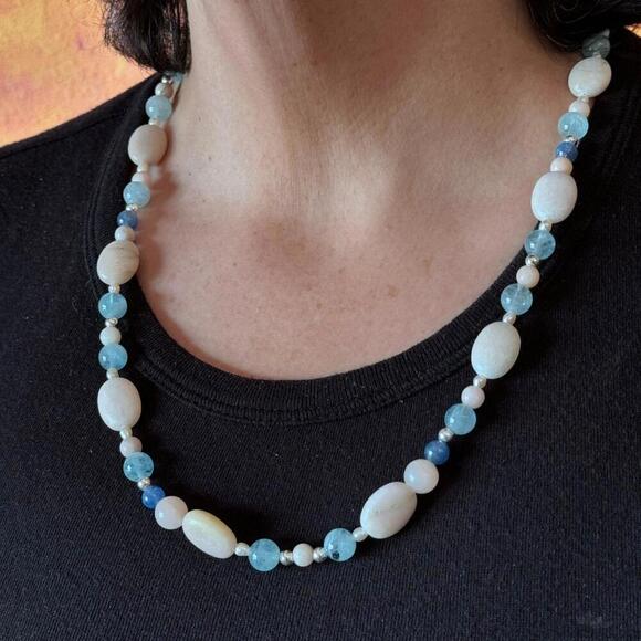 Carolyn Pollack Sterling Silver Beach Tone Multi Gemstone 23" Necklace For Women - Picture 3 of 10